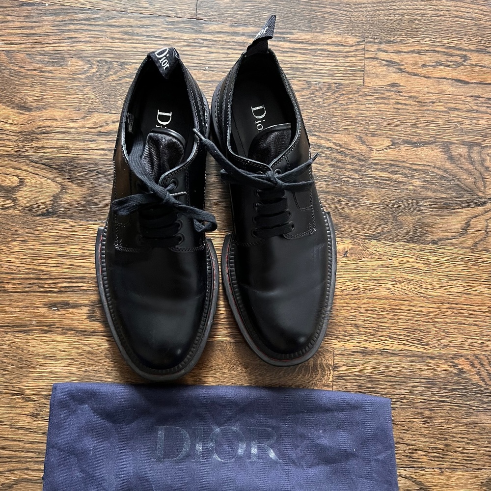 Dior men’s black smooth calf leather Oxford shoes